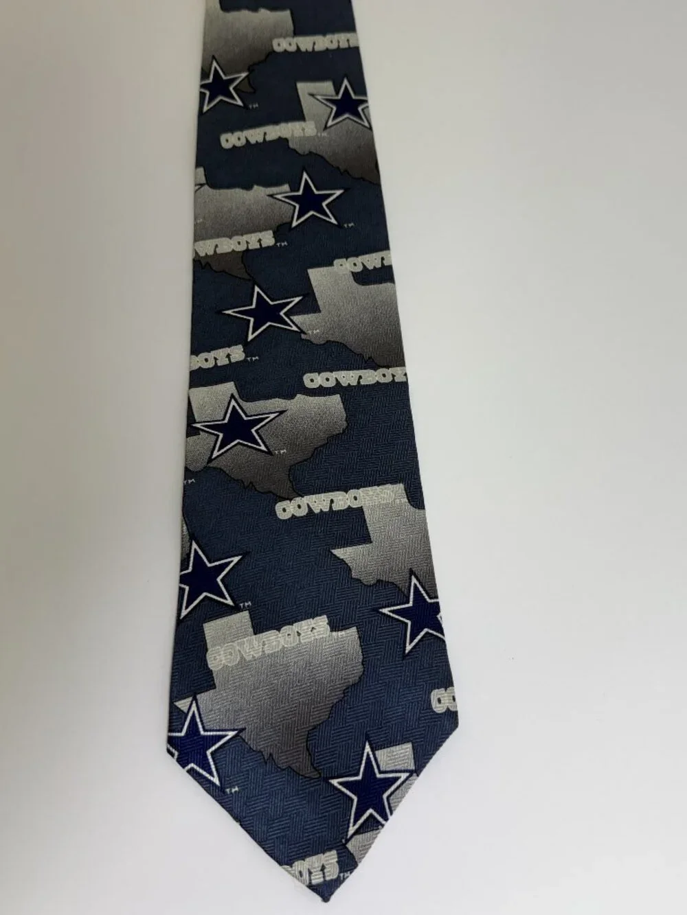 Vintage Dallas Cowboys Tie Team NFL Silk Made In USA Texas Star Logo Navy Blue